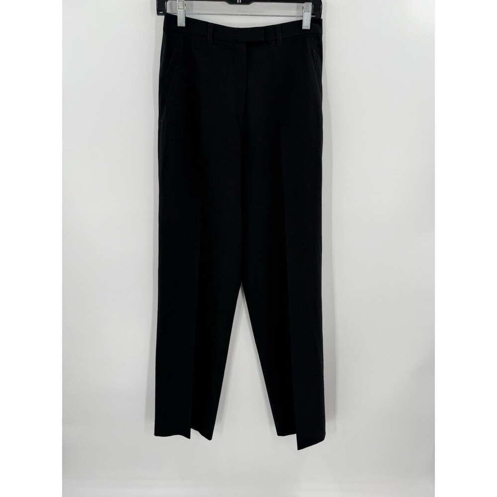 VINTAGE Gunext Womens Pants Size 6 Black Wool Blend Stretch High Tapered Trouser
